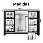 Mueble Organizador De Baño 90x12x70 cm Con Espejo 6 Niveles 7