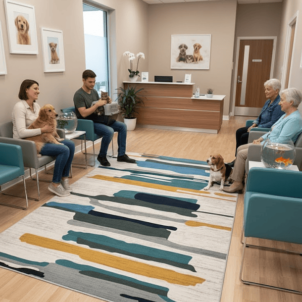 Alfombra 140x200cm Decorativa Living Estampada Terciopelo (Reacondicionado) 4