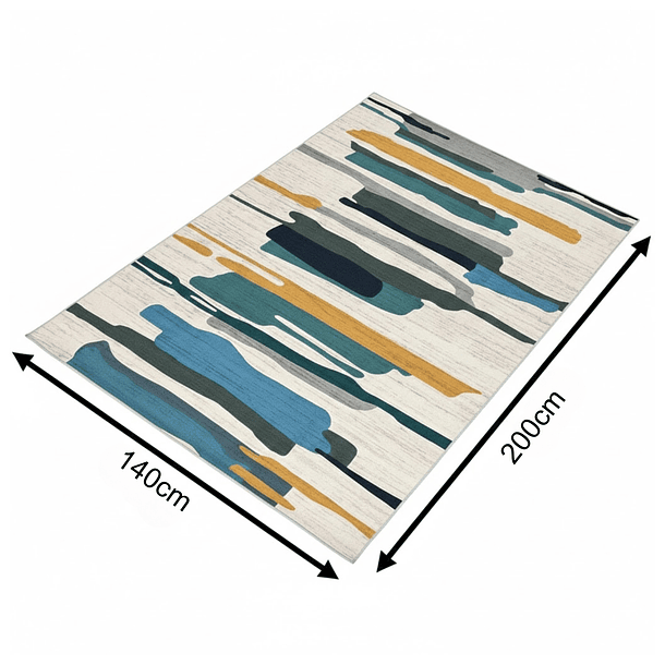 Alfombra 140x200cm Decorativa Living Estampada Terciopelo (Reacondicionado) 2