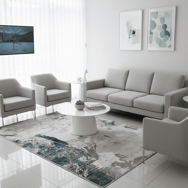 Alfombra 120x160cm Decorativa Living Estampada Terciopelo (Reacondicionado) 4