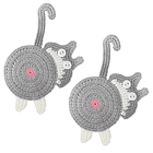 Pack 2 Posavasos De Gato Tejido a Punto Regalo Divertido 1