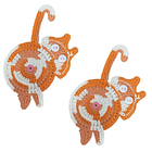 Pack 2 Posavasos De Gato Tejido a Punto Regalo Divertido 11