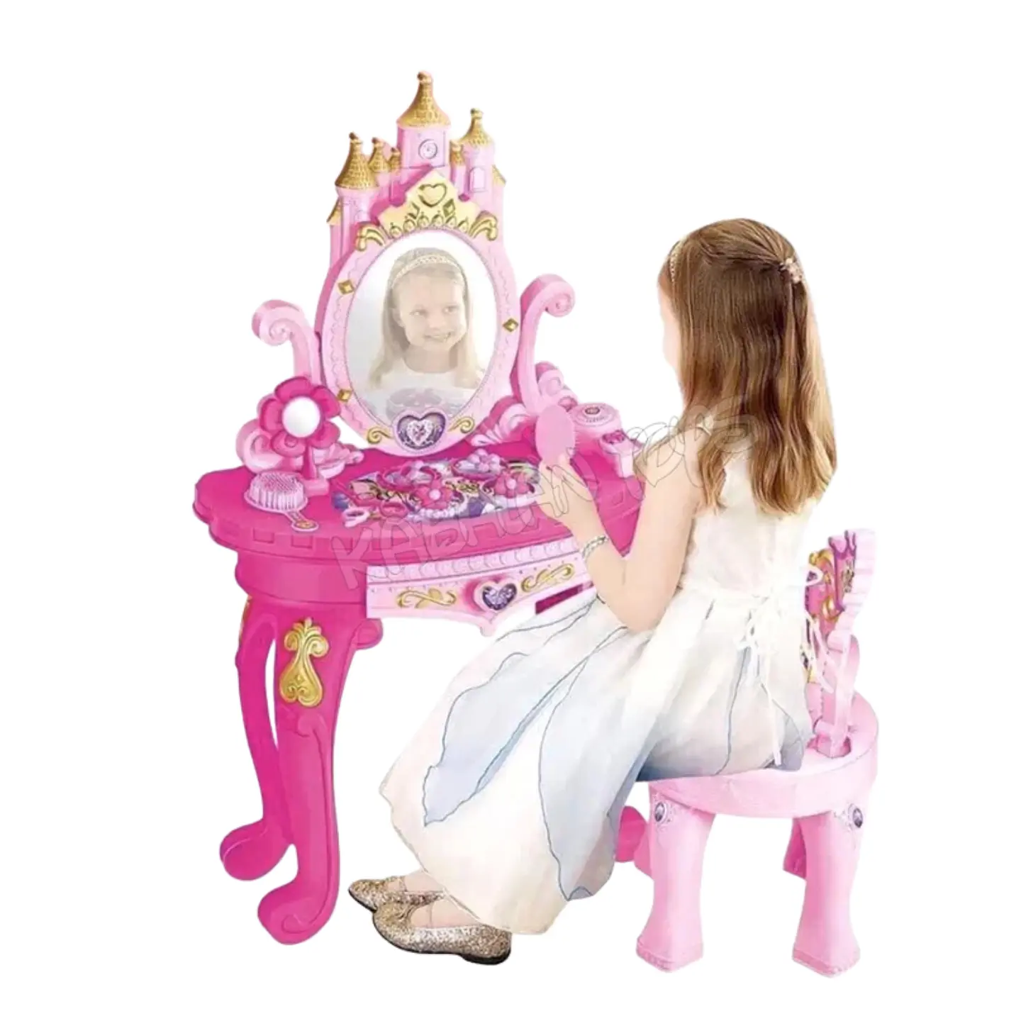 Mesa De Maquillaje Para Niñas Estilo Princesa Con Accesorios 3