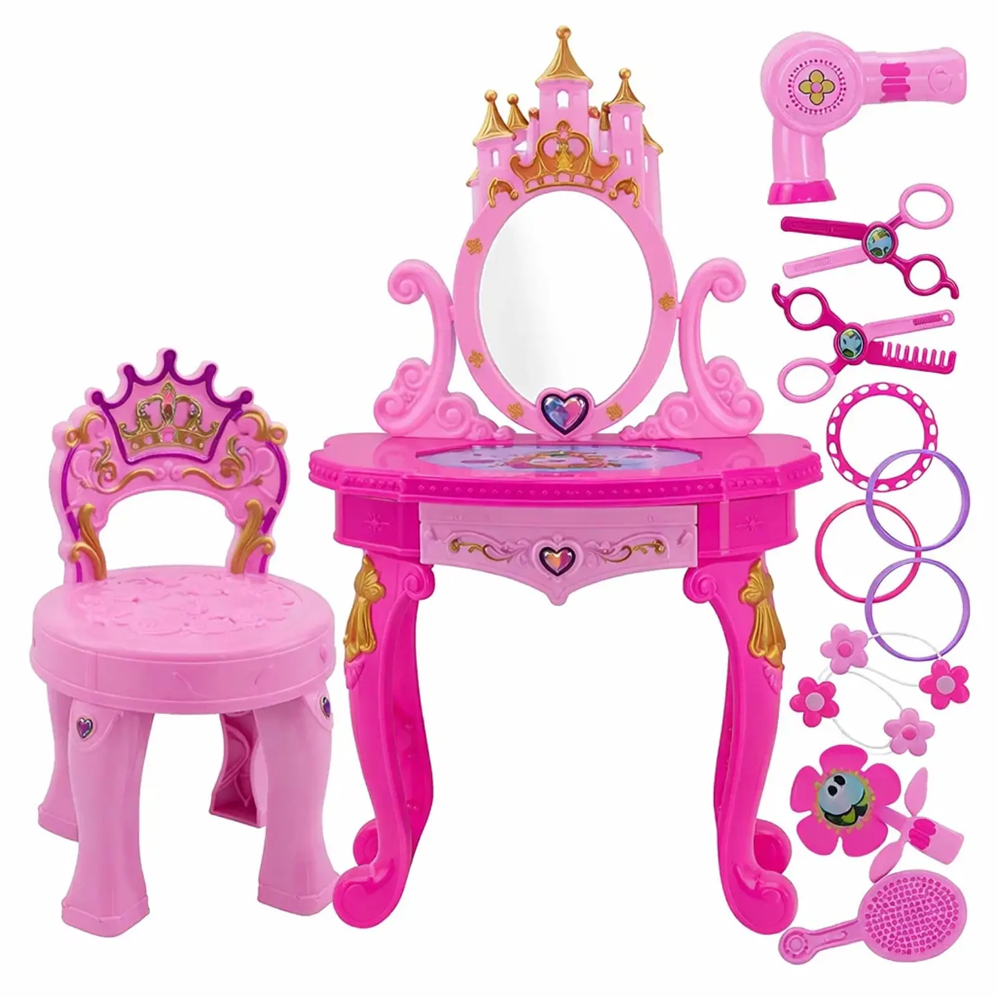 Mesa De Maquillaje Para Niñas Estilo Princesa Con Accesorios 5