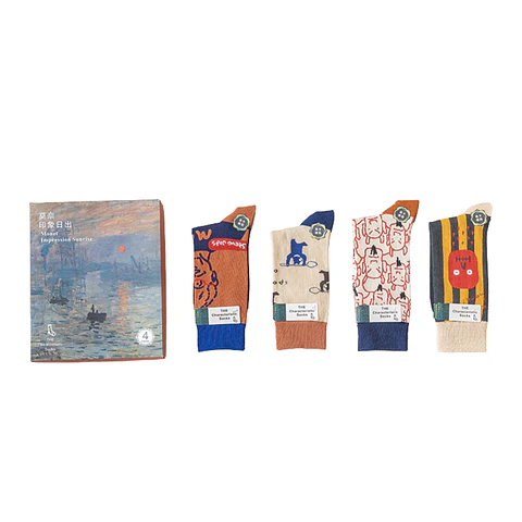 Pack 4 Calcetines Serie Monet: Estilo Pintura Al Óleo Mujer