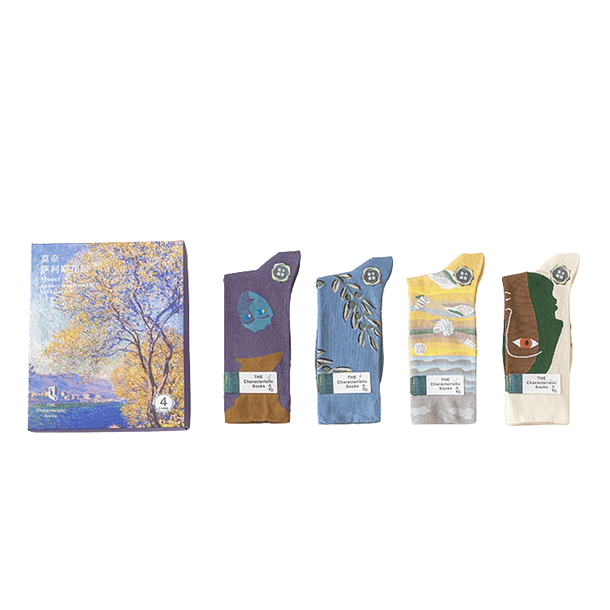 Calcetines Serie Monet: Estilo Pintura Al Óleo Set De Regalo 5
