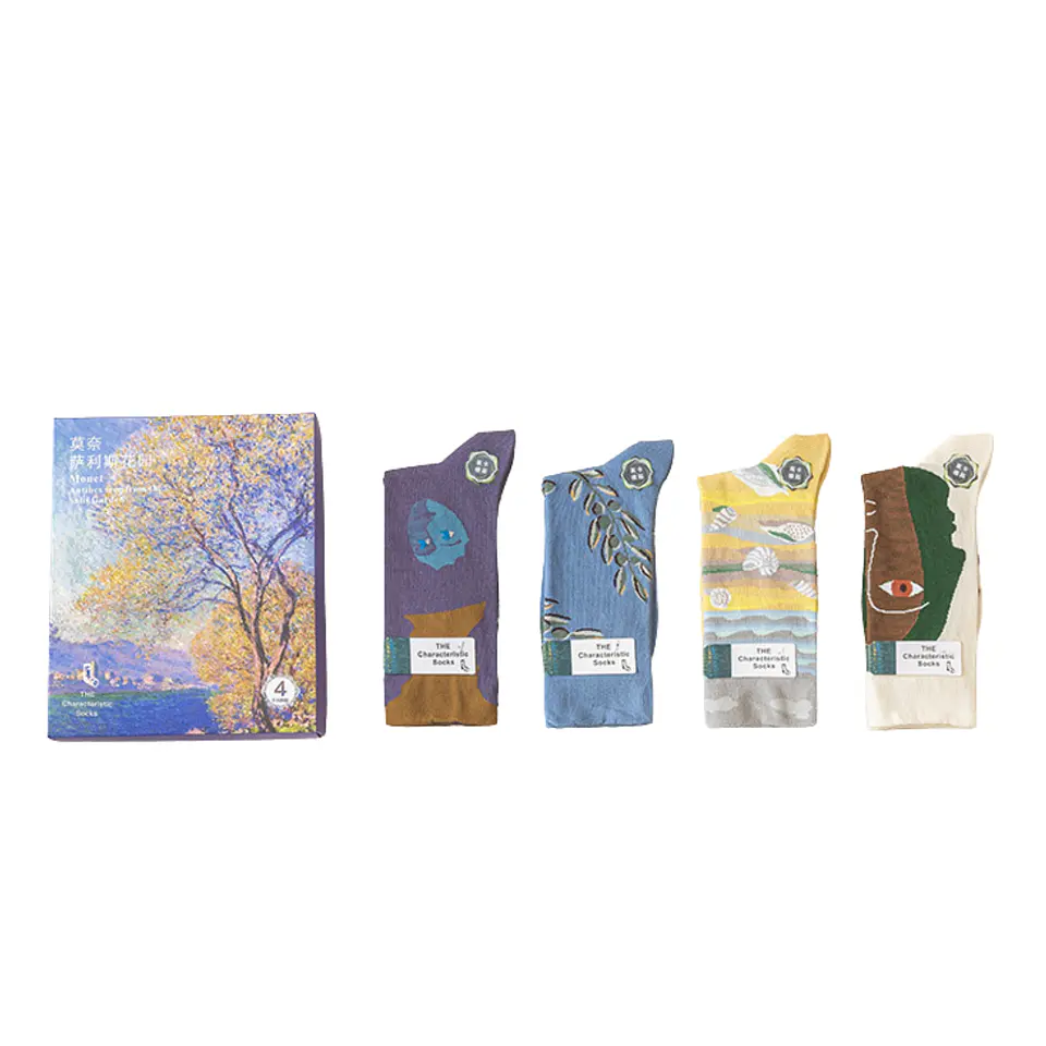 Pack 4 Calcetines Serie Monet: Estilo Pintura Al Óleo Mujer 5