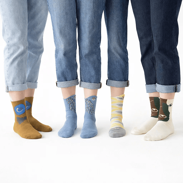 Calcetines Serie Monet: Estilo Pintura Al Óleo Set De Regalo 9