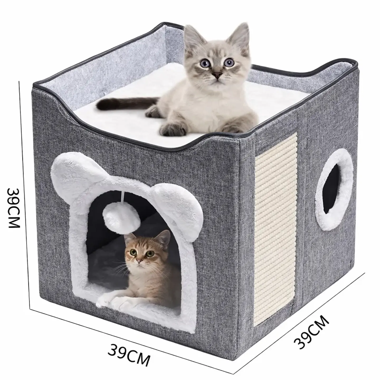 Cama Escondite Para Gatos Casa De Interior Suave 2