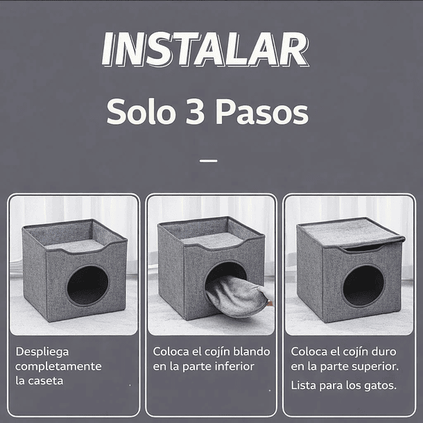 Cama Escondite Para Gatos Casa De Interior Suave 5