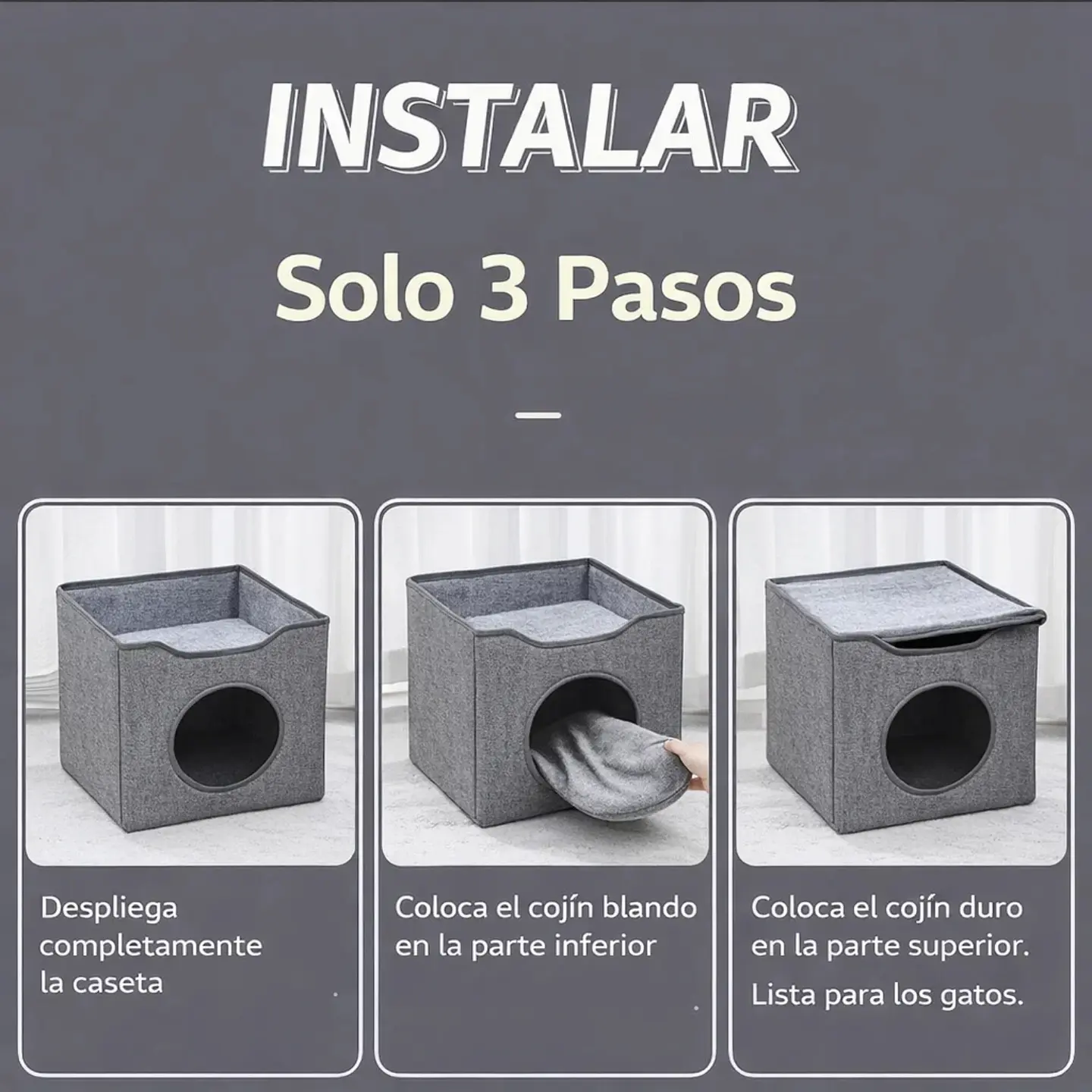 Cama Escondite Para Gatos Casa De Interior Suave 5