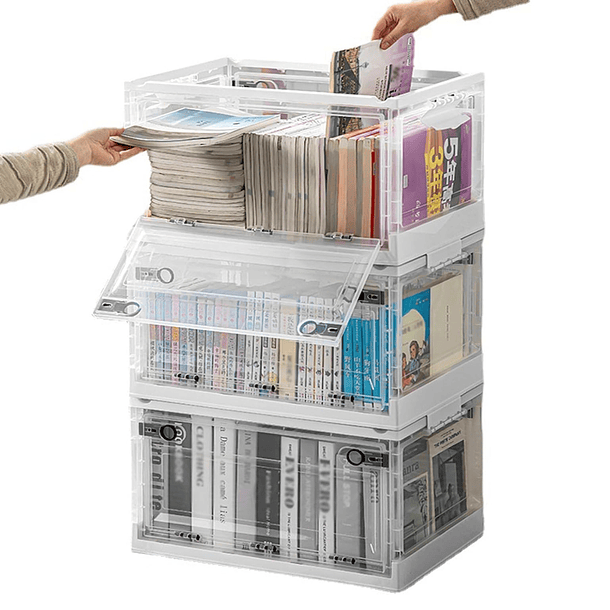 Organizador Apilable De 3 Niveles Plegable Con Tapas Oficina 1