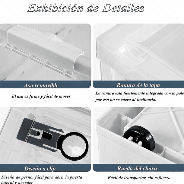 Organizador Apilable De 3 Niveles Plegable Con Tapas Oficina 4