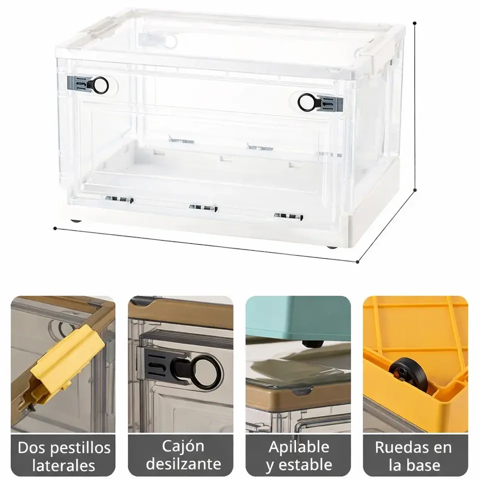 Organizador Apilable Plegable Con Tapas Oficina 5