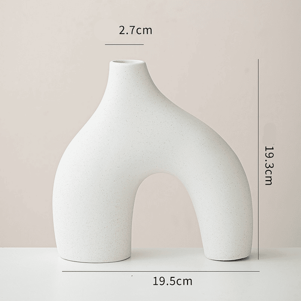 Juego de Jarrones de Cerámica Blanca de Tres Piezas 3