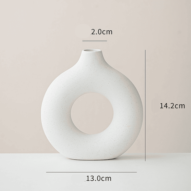 Juego de Jarrones de Cerámica Blanca de Tres Piezas 4