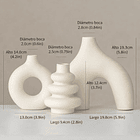 Juego de Jarrones de Cerámica Blanca de Tres Piezas 5