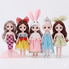 6 Mini Muñecas Para Niñas Articuladas Y Con Ropa 6