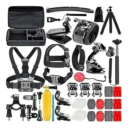 Kit 51 En 1 Accesorios Para Cámaras Deportivas Con Maleta