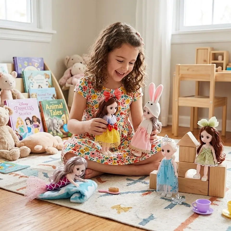 5 Mini Muñecas Para Niñas Articuladas Y Con Ropa 7