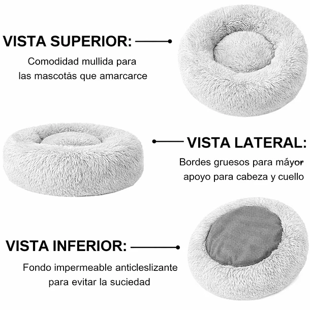 Cama De Felpa Para Perros De Raza Grande 100cm De Diámetro 6
