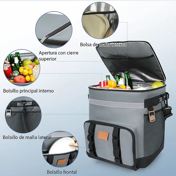 Bolso Cooler Portátil Con Ruedas Térmico Para Picnic 7