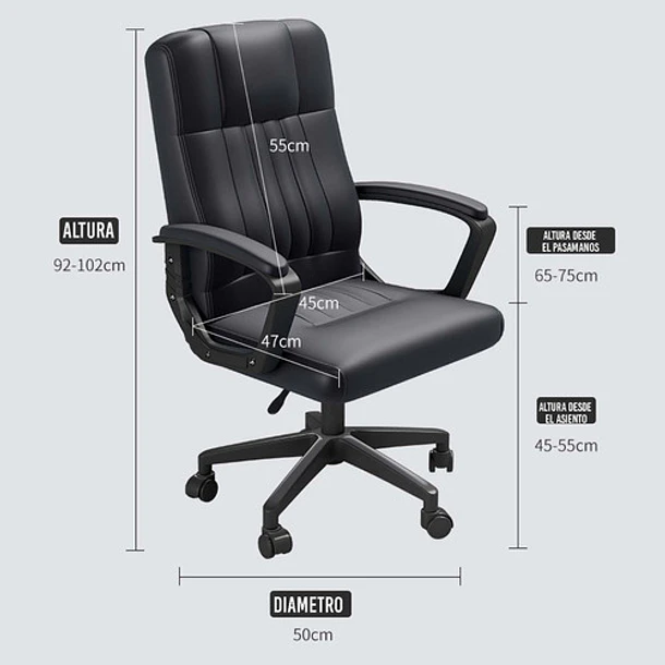 Silla 360 De Oficina U Hogar Ejecutivo Giratoria (Reacondicionado) 2