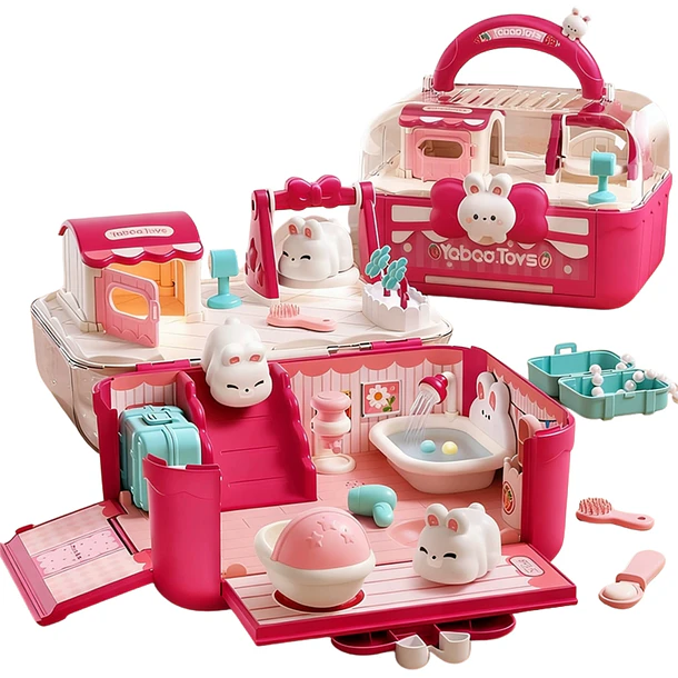 Casa De Muñecas Magnética De Conejitos Regalo Niñas 2