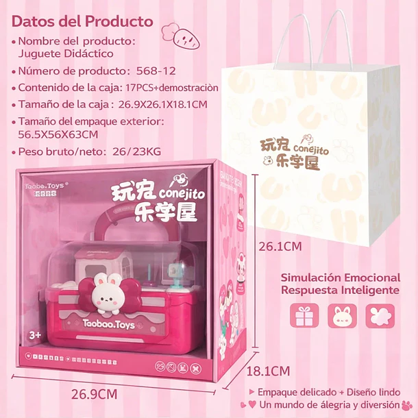 Casa De Muñecas Magnética De Conejitos Regalo Niñas 3