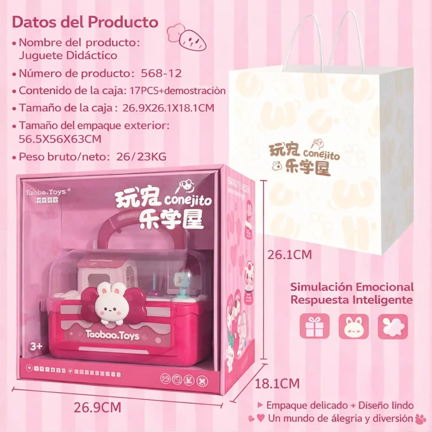 Casa De Muñecas Magnética De Conejitos Regalo Niñas 3