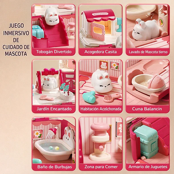 Casa De Muñecas Magnética De Conejitos Regalo Niñas 4