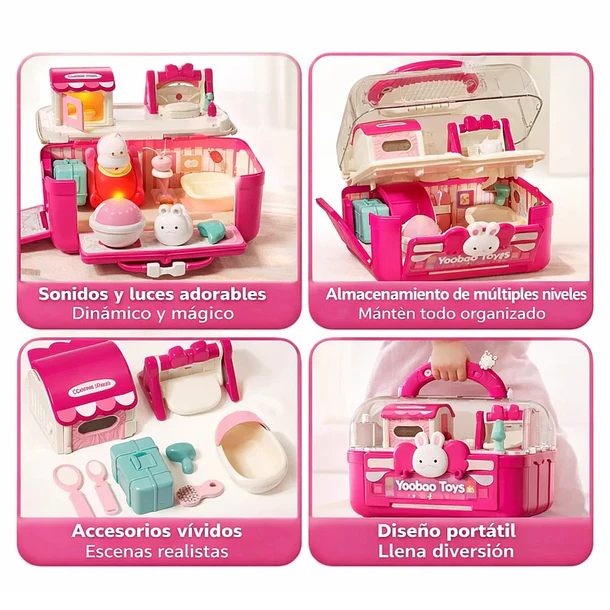 Casa De Muñecas Magnética De Conejitos Regalo Niñas 5