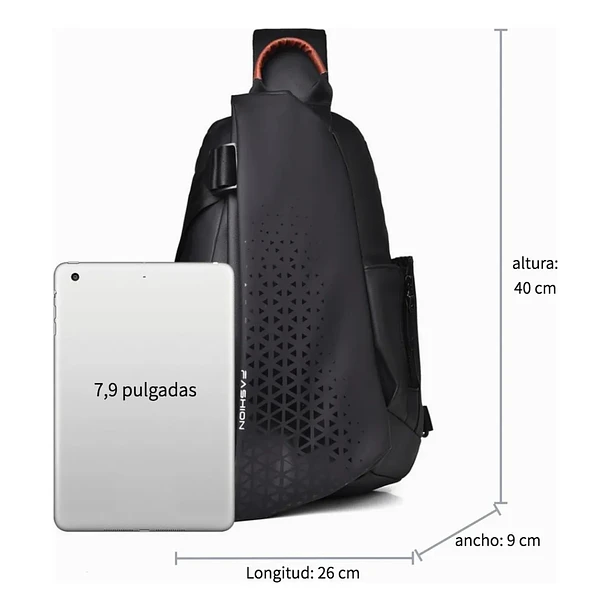 Mochila Cruzada Multiuso Bolso De Hombro Con USB 2