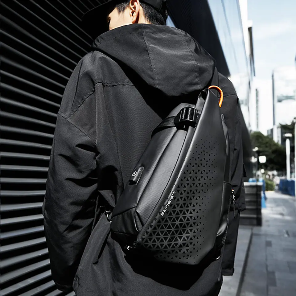 Mochila Cruzada Multiuso Bolso De Hombro Con USB 3