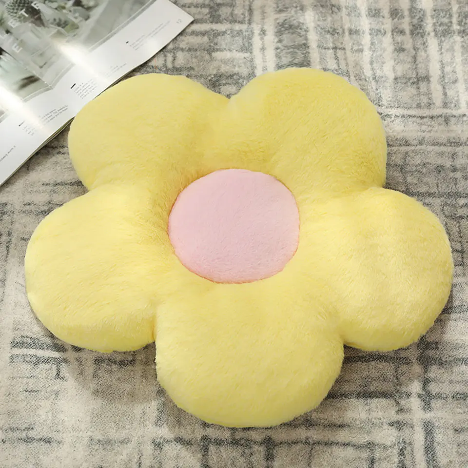 Cojín De Suelo Diseño Flor De Felpa Suave Y Estético 16