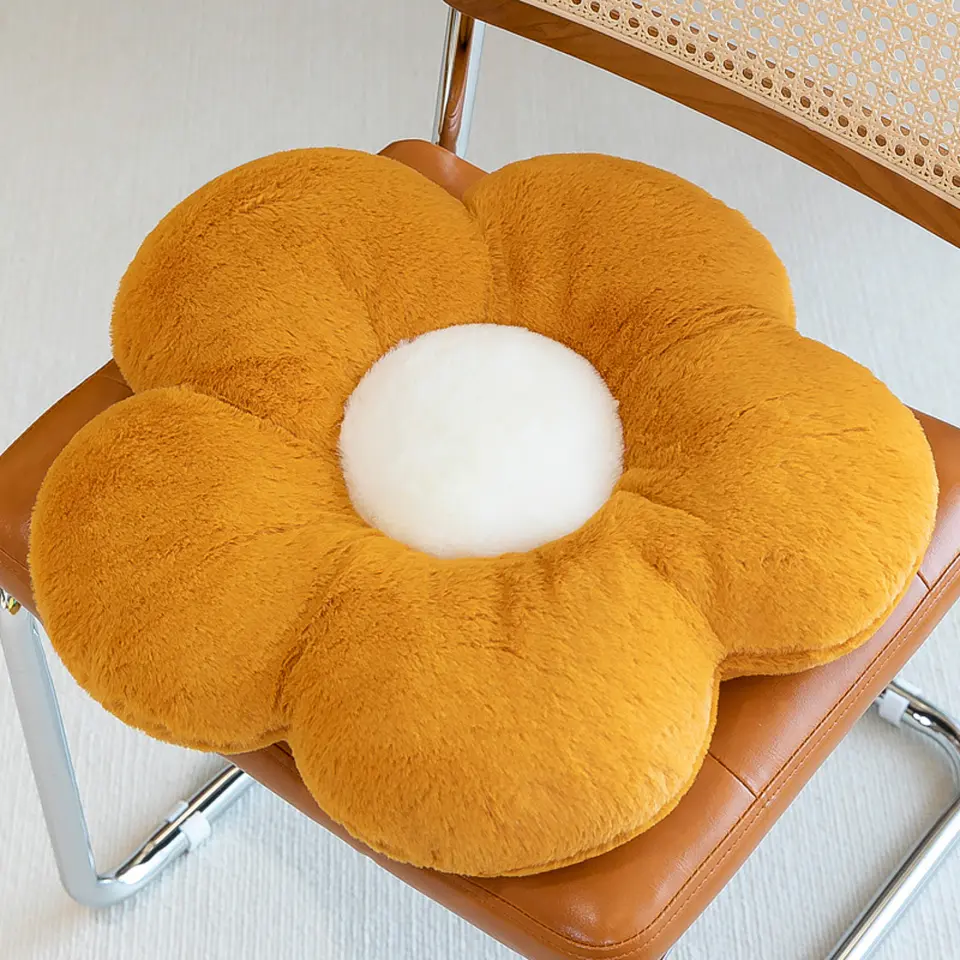 Cojín De Suelo Diseño Flor De Felpa Suave Y Estético 19