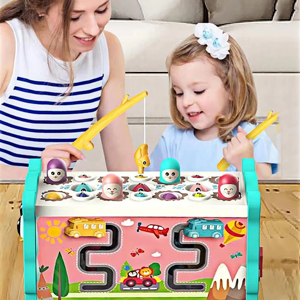 Juguete Montessori Búho: Xilófono Y Pesca Magnética Bebé 4