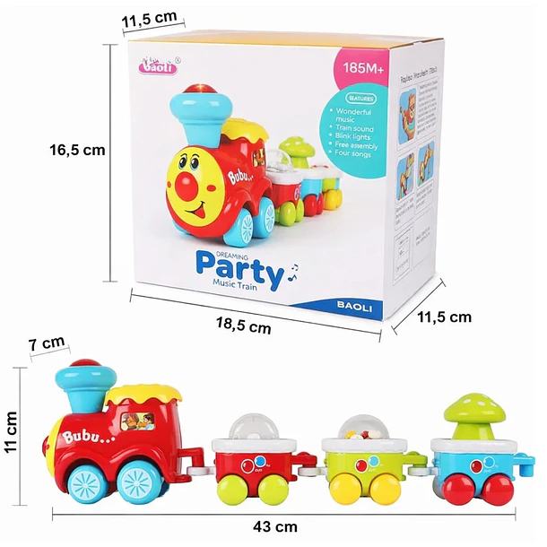 Locomotora De Juguete Con Sonidos Y Luces Juego Didáctico 2