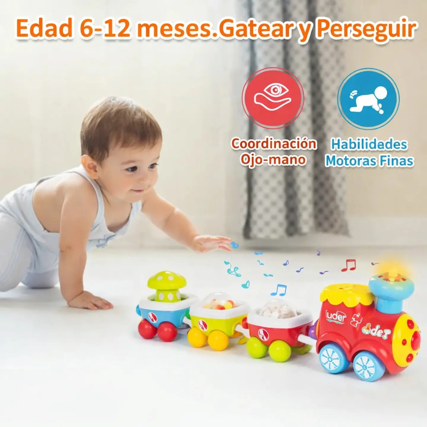 Tren De Juguete Didáctico Con Luces Y Sonidos 5