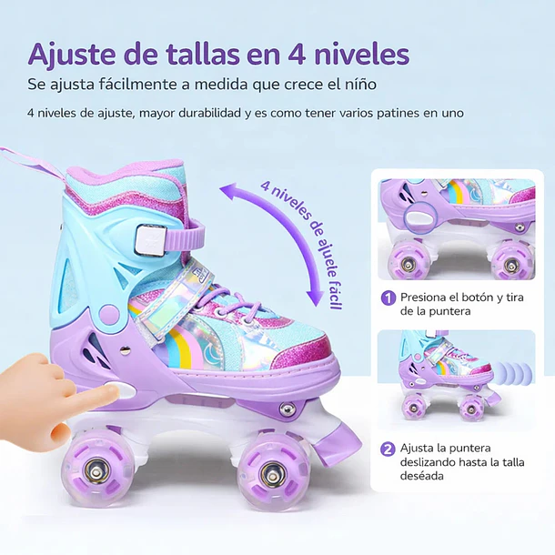 Roller Skates Infantiles Ajustables De Alta Resistencia 4