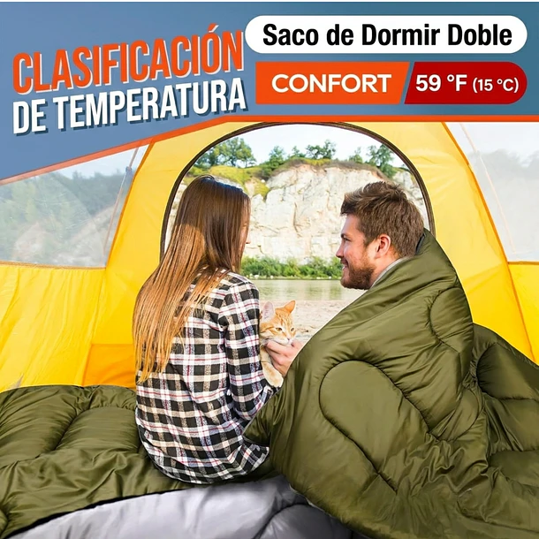 Bolsa Dormir Ligera para Adultos Cálida y Compacta Camping 6