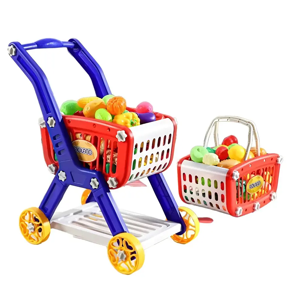 Carrito De Supermercado 2 En 1 Con Alimentos De Juguete 1