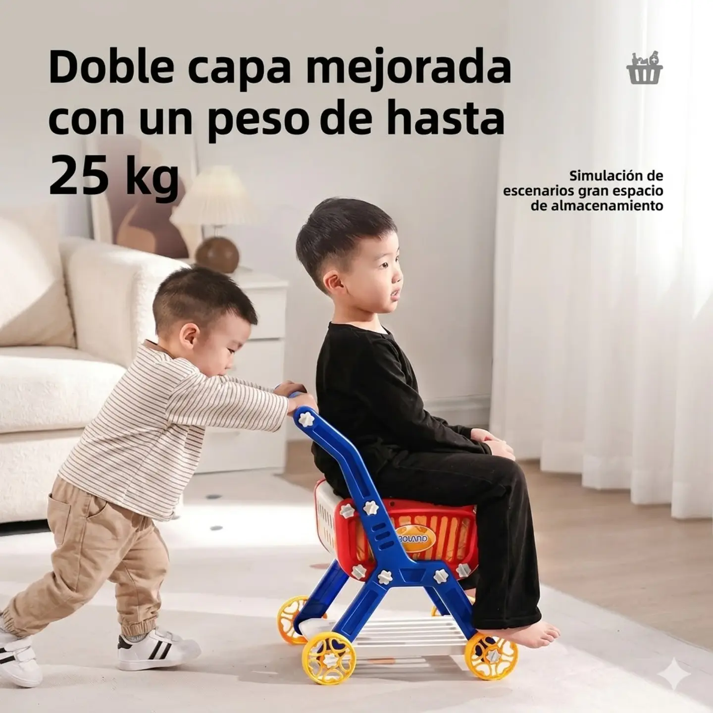 Carrito De Supermercado 2 En 1 Con Alimentos De Juguete 5