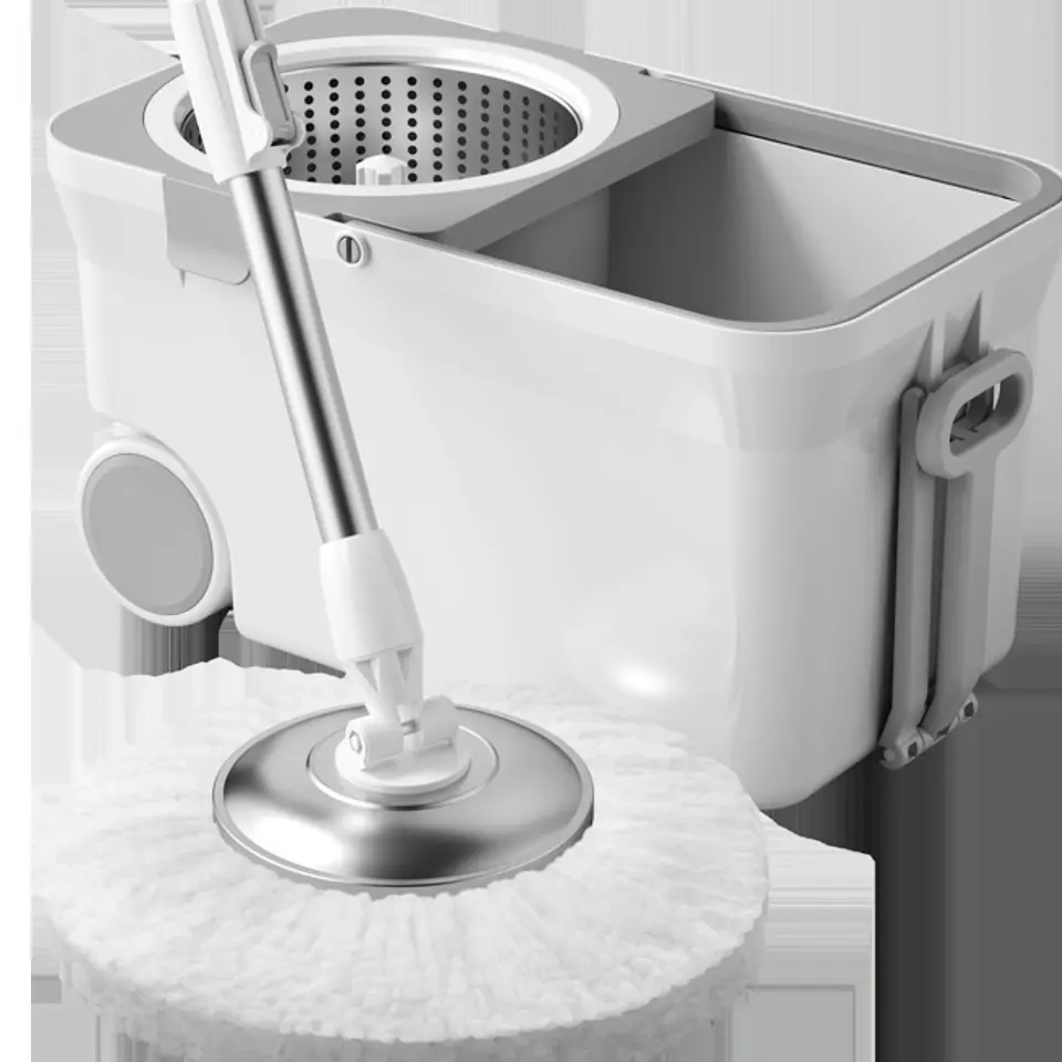 Mopa Giratoria Con Balde De Acero Inoxidable  3