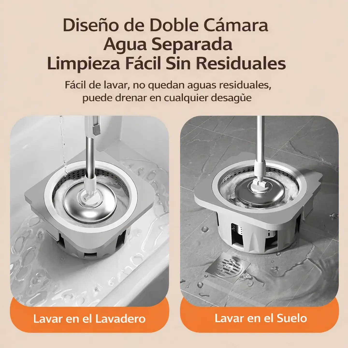 Mopa Giratoria Con Balde De Acero Inoxidable  5