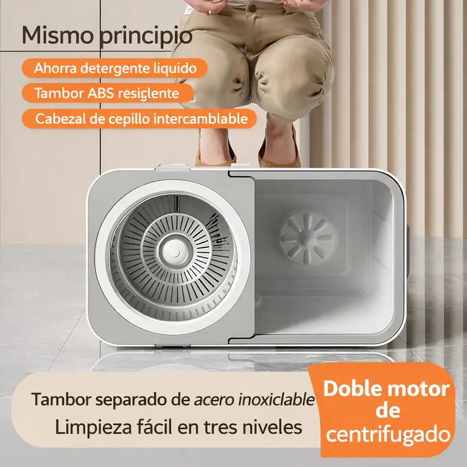 Mopa Giratoria Con Balde De Acero Inoxidable  6