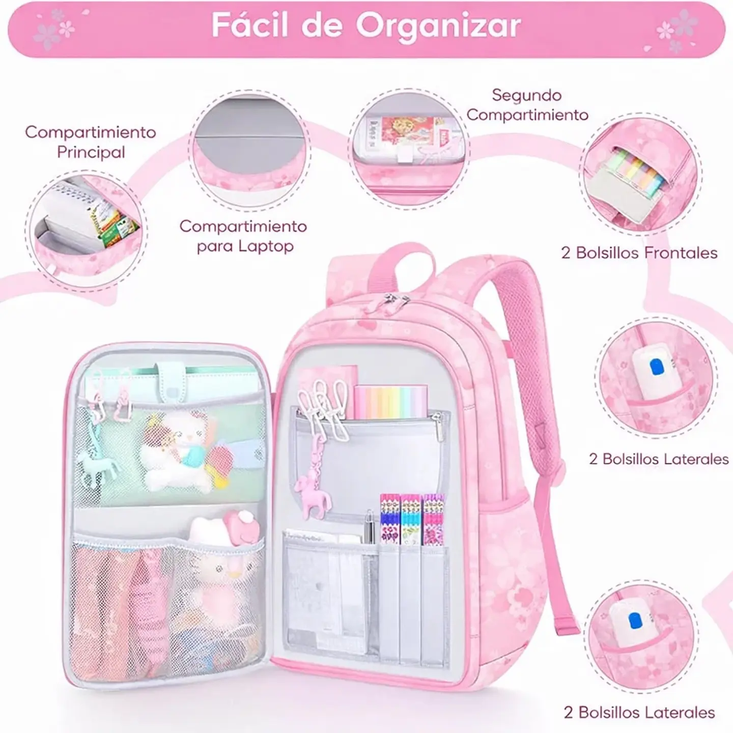Mochila Infantil De Ensueño Para Niñas Diseño Ergonómico 10