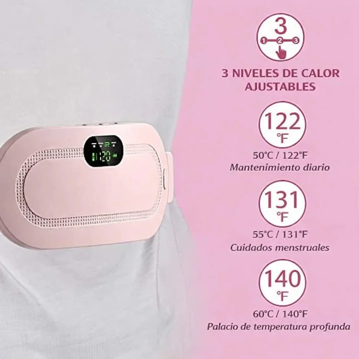Cinturón Térmico Menstrual Eléctrico con Masaje y Vibración 6