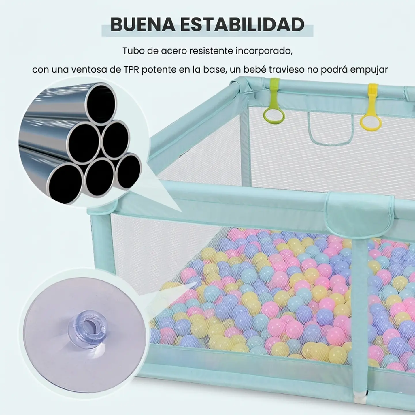 Corral Para Bebés Con Pelotas Valla De Seguridad 66cmx200cm 3
