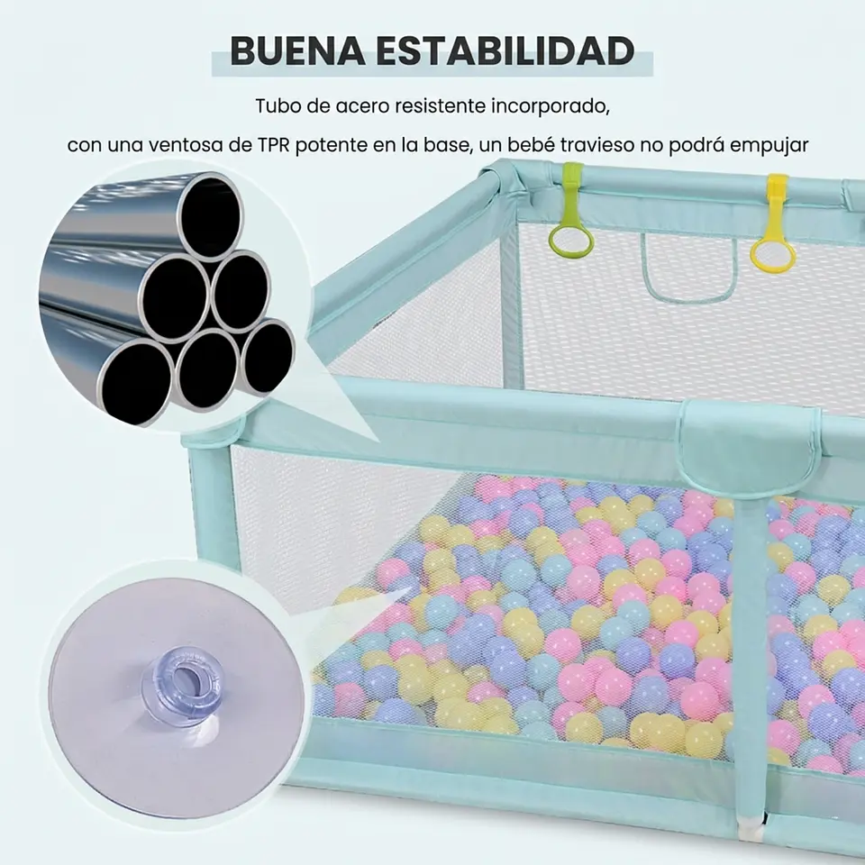 Corral Para Bebés Con Pelotas Valla De Seguridad 66cmx200cm 3